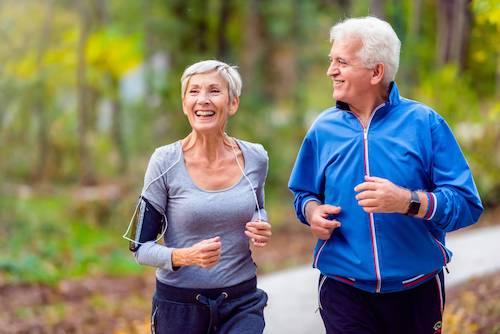 Older couple jogging, scottsdale az