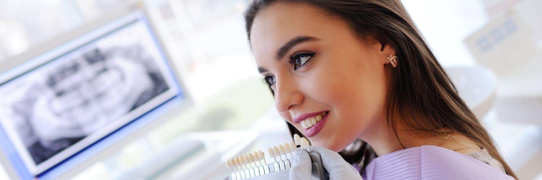Woman getting fitted for porcelain veneers, scottsdale az
