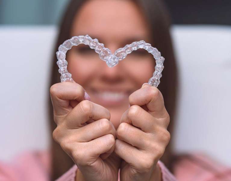 Clear aligners in the shape of a heart, scottsdale az