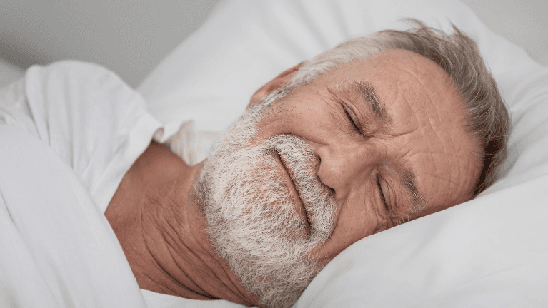 Older man sleeping after sleep apnea treatment, scottsdale az