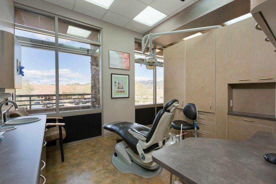 Operatory with view of Pinnacle Peak in outside background at scottsdale cosmetic dentistry
