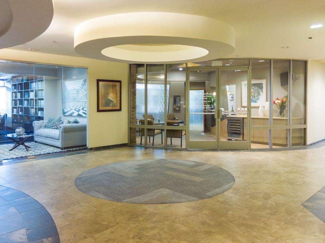 Outside lobby of office entrance door for scottsdale cosmetic dentistry