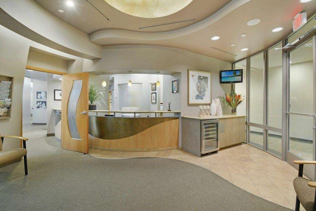 View of reception area for scottsdale cosmetic dentistry
